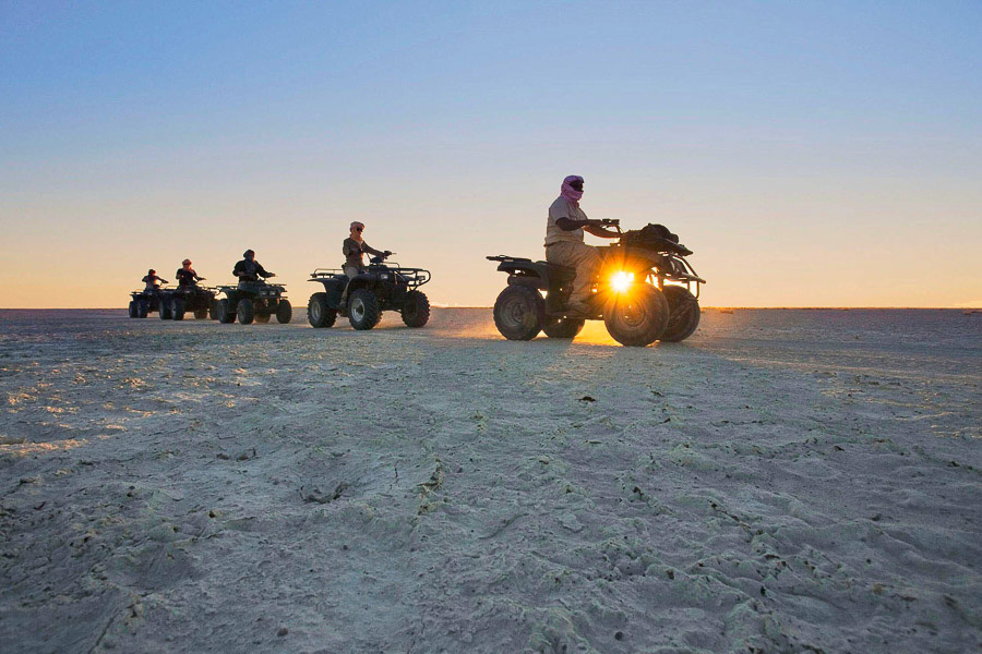 Explore the Salt Pans on a quad bike and experience a land as wide as the eye can see.
