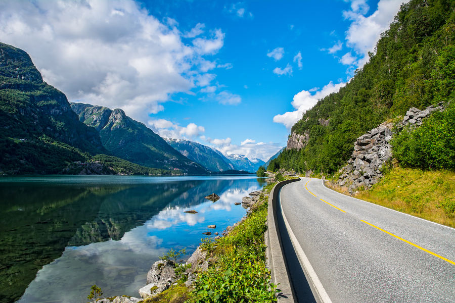 Travel by car and see much more of the fjords than you would by ferry.