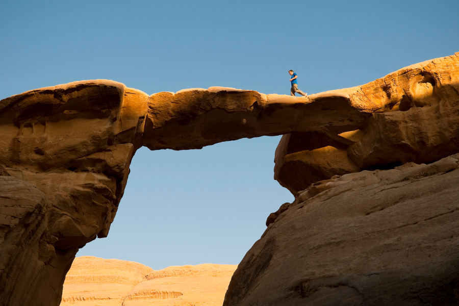 Enter the alluring topography of Wadi Rum and give your trip a touch of adventure. You can explore on foot, on Jeep, and even on a camel.