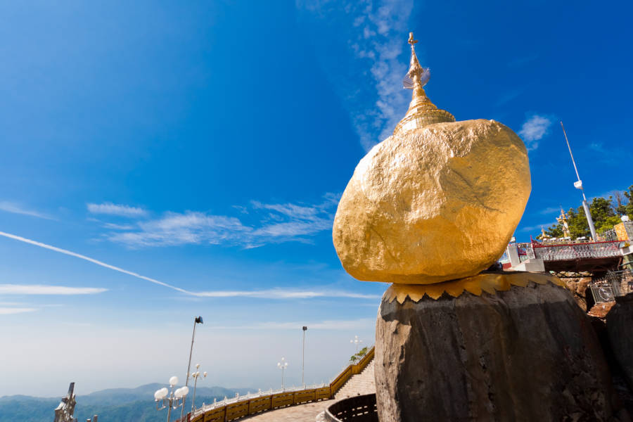 Pay a visit to the Golden Rock, one of the most bewildering monuments in all of Myanmar and possibly the world.
