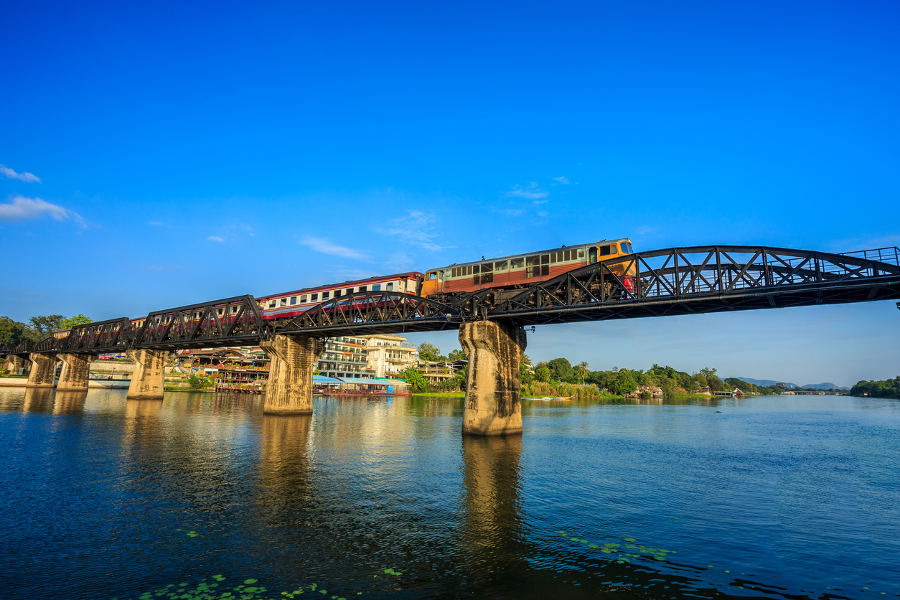 Ride a train across the scenic countryside.
