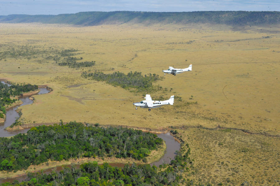 Fly to Kenya’s best wildlife areas aboard your private aircraft