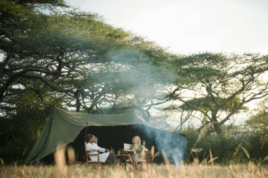 Begin and end your walking adventure in an exclusive camp ideally located near wildebeest birthing areas.